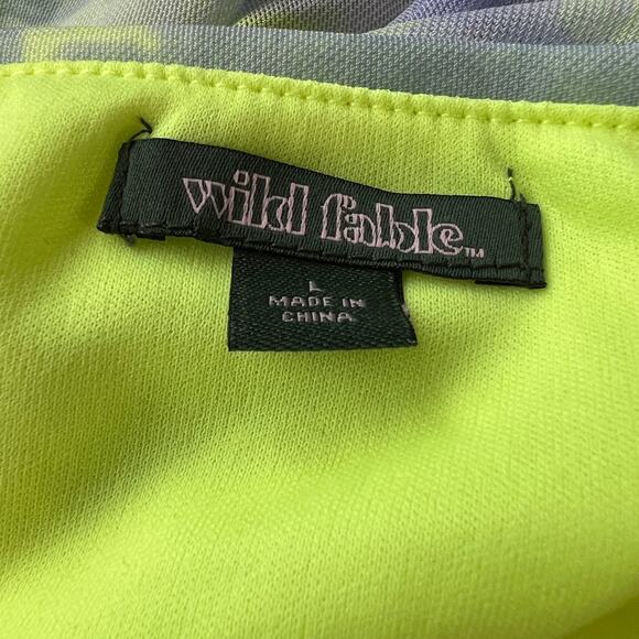 Wild Fable Women's Green Tie-Dye Mesh Side Ruched Mini Skirt - Size Large - NWT - Picture 2 of 6